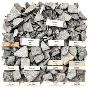 نمونه انواع ضایعات استیل با برچسب نوع